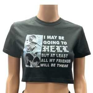 Chicyea - NEW - Black Graphic Adult Humor Crop Top